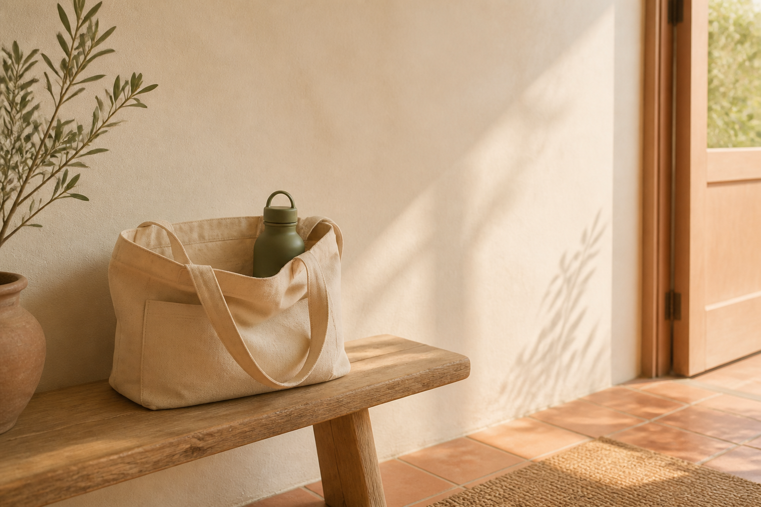 A calmer image about pausing before a practical-looking purchase