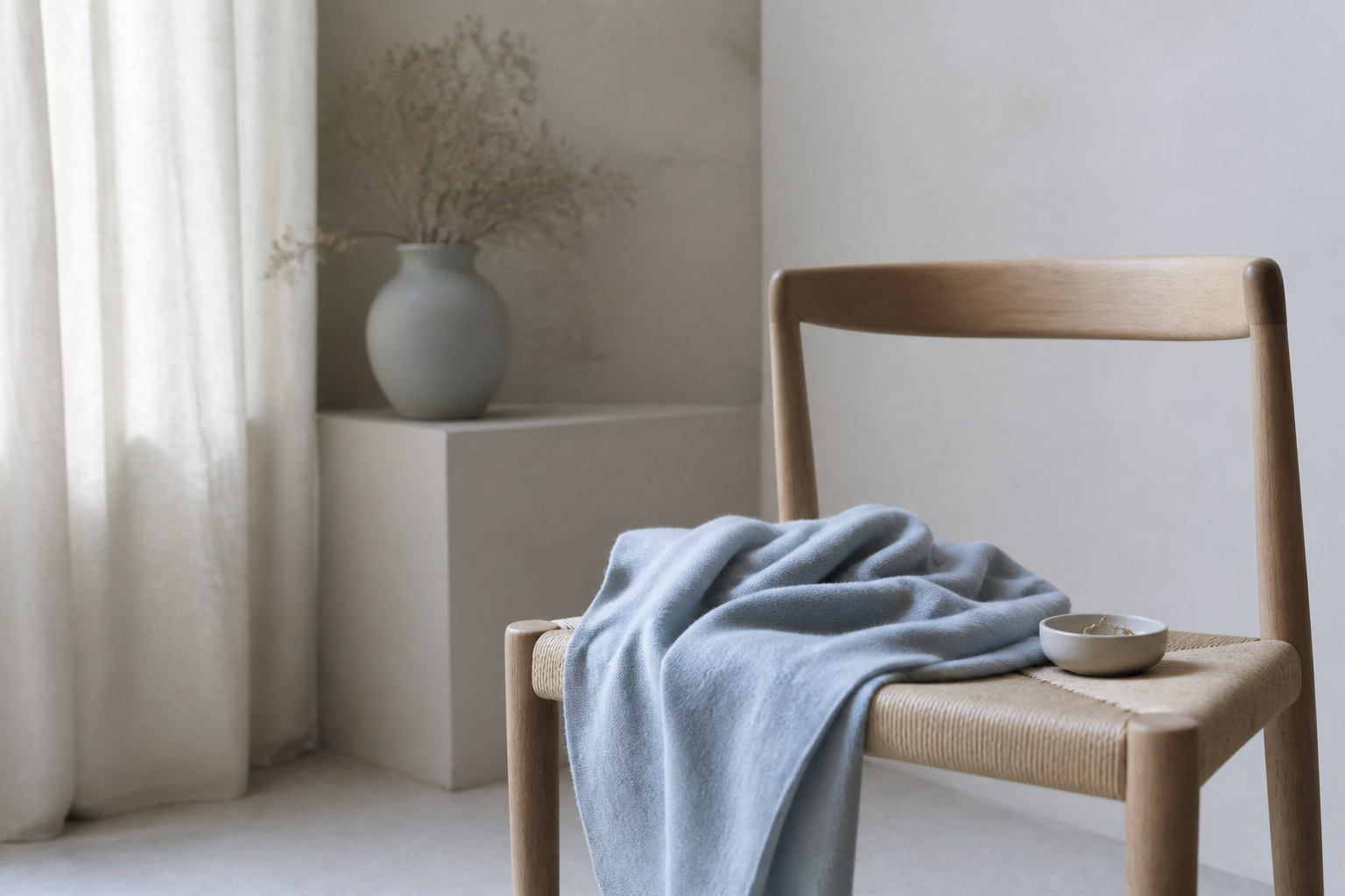 A calm image about stepping back from insecurity-driven shopping